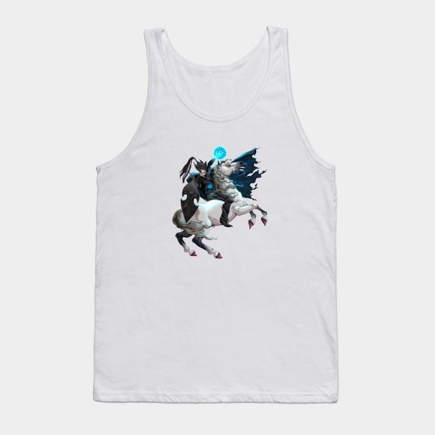 Dark Elf with armor riding horse Tank Top by ddraw